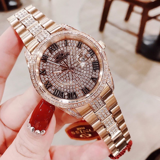 Đồng Hồ Oniss Nam Paris Gold Crystal Accented Stainless Steel Men’s Watch