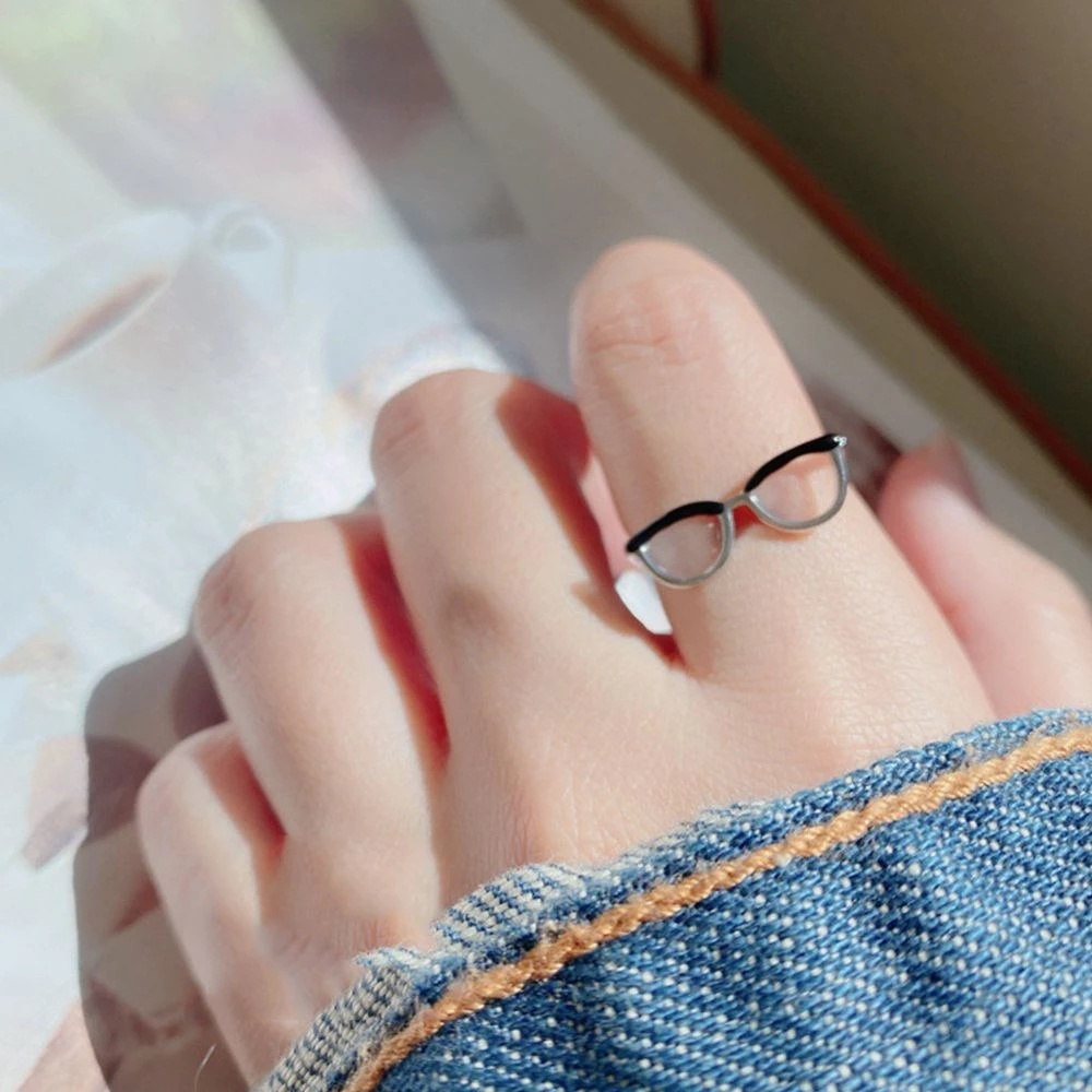 Nhẫn hở hình mắt kính sáng tạo phong cách Hàn Quốc thời trang