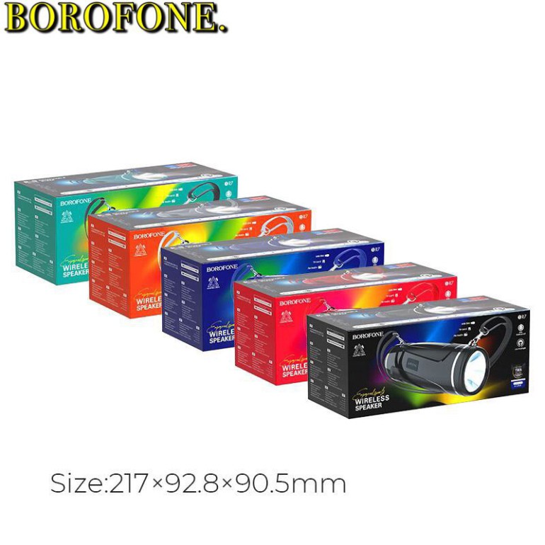 Loa Bluetooth không dây BR7 Nghe Nhạc hỗ trợ đèn pin dây đeo CHÍNH HÃNG Borofone