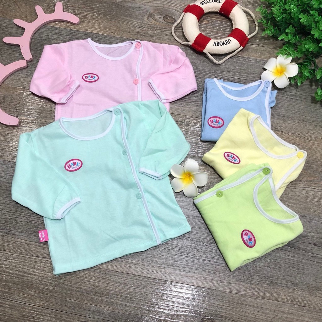 Quần áo sơ sinh dài tay Baby Born cotton mềm mát