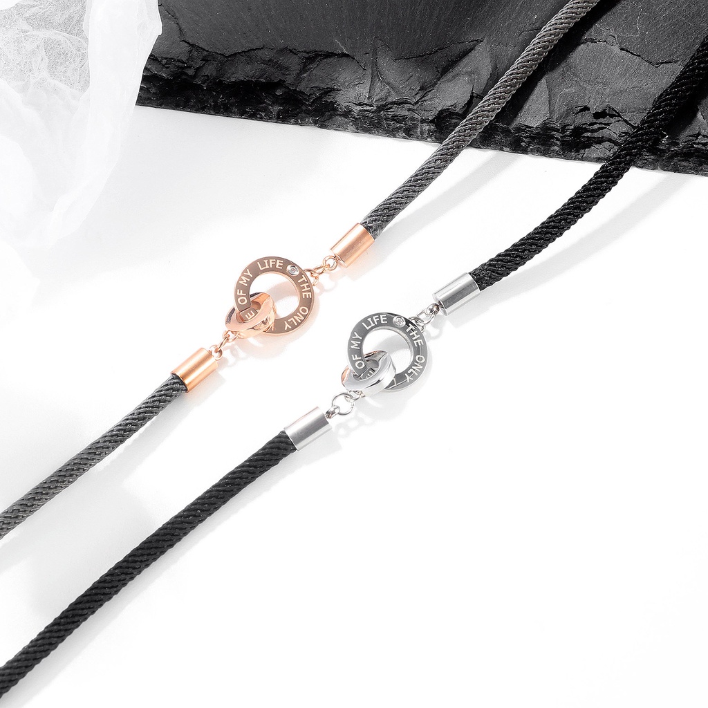 Vòng Tay Dây Bện Mặt Số La Mã Hàng Mới Dành Cho Cặp Đôi