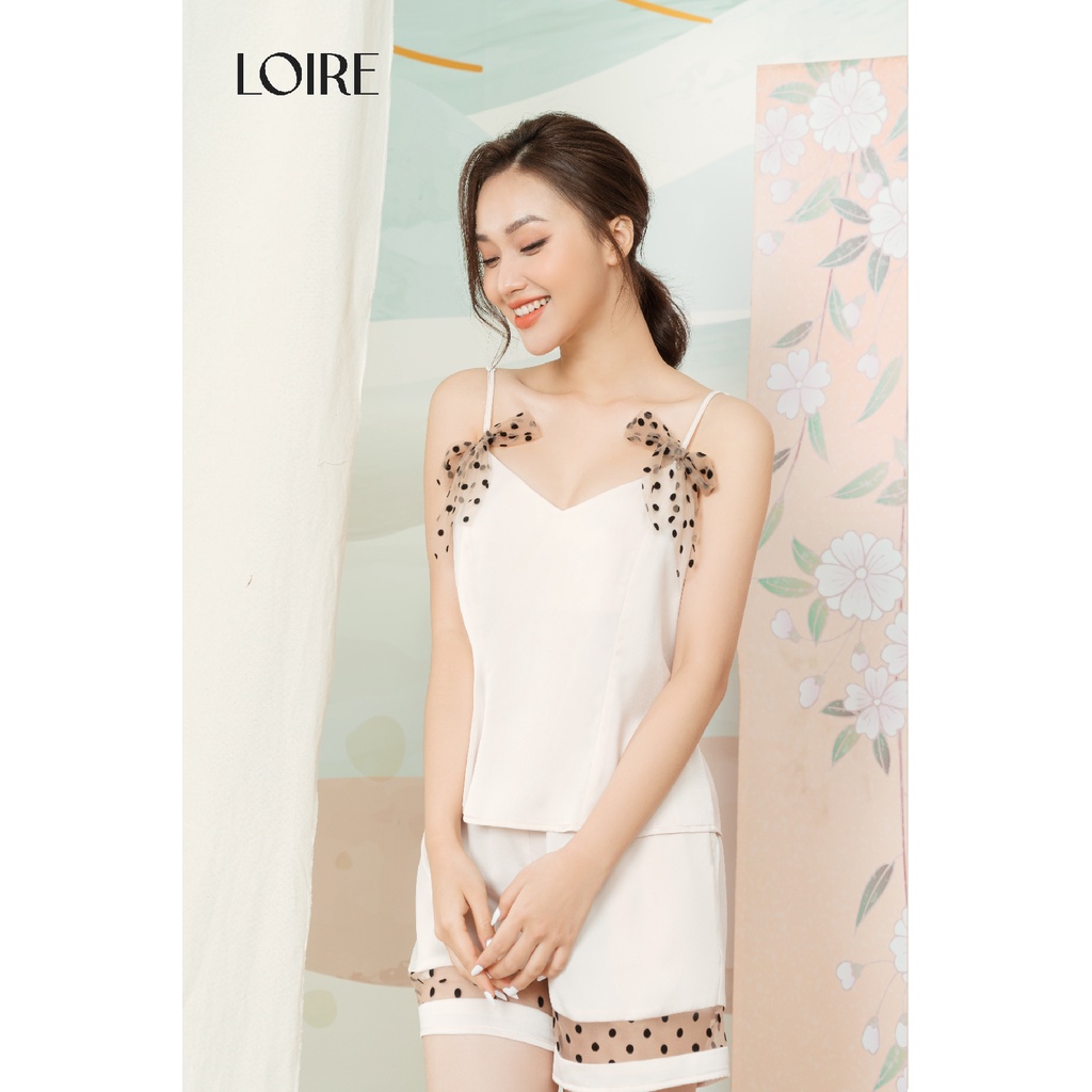 Bộ Đồ Ngủ Lụa Phối Nơ Lưới Điệu Đà Loirechic BDN32