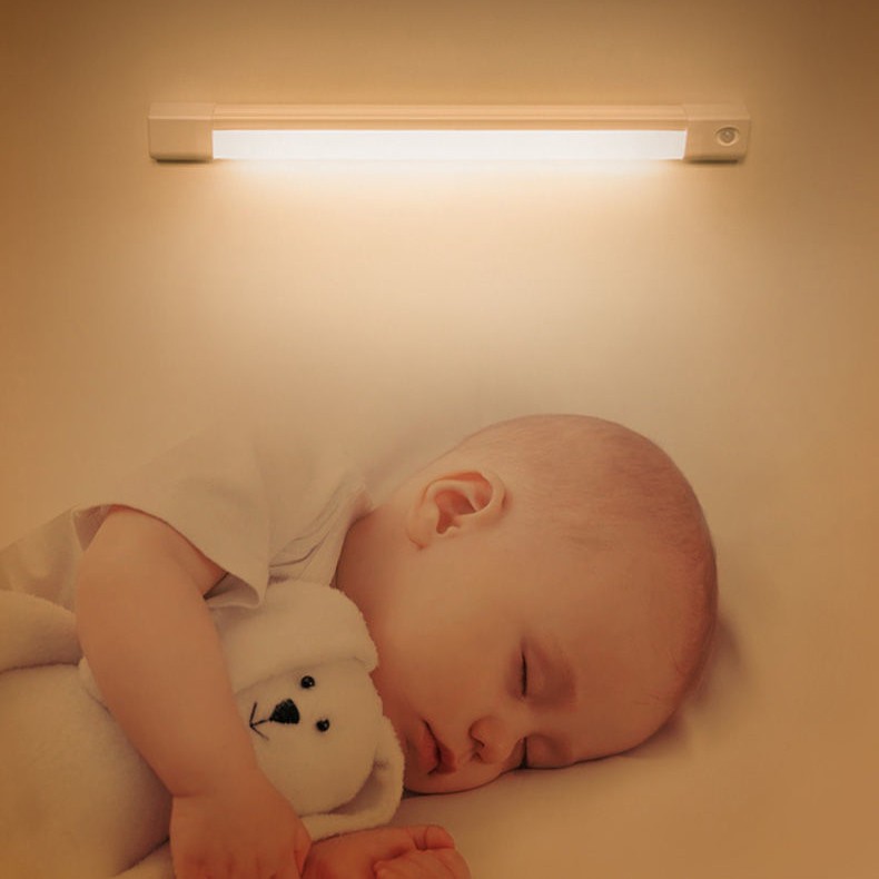 Đèn ngủ cảm ứng cơ thể con người thông minh,ánh sáng kiểm soát âm thanh tự động,Loại pin có thể sạc lại, nhà, lối đi