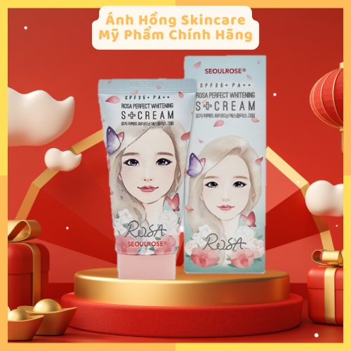 Kem Dưỡng Trắng Da Chống Nắng Dưỡng Trắng Da SeoulRose Rosa Perfect Whitening S+ Cream SPF35+ PA++