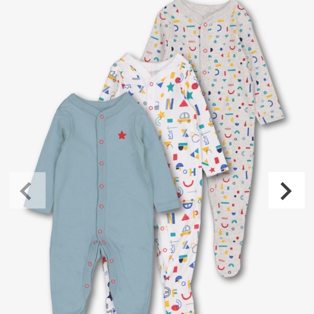 Set 3 bộ áo liên quần body TU màu xinh lắm size 3-6m