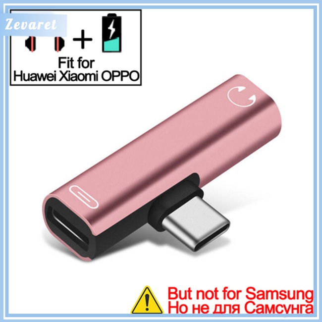Dây Cáp Sạc Chuyển Đổi Tai Nghe 2 Trong 1 Usb 3.5 Sang Type C Otg Tương Thích Với Macbookpro Xiaomi
