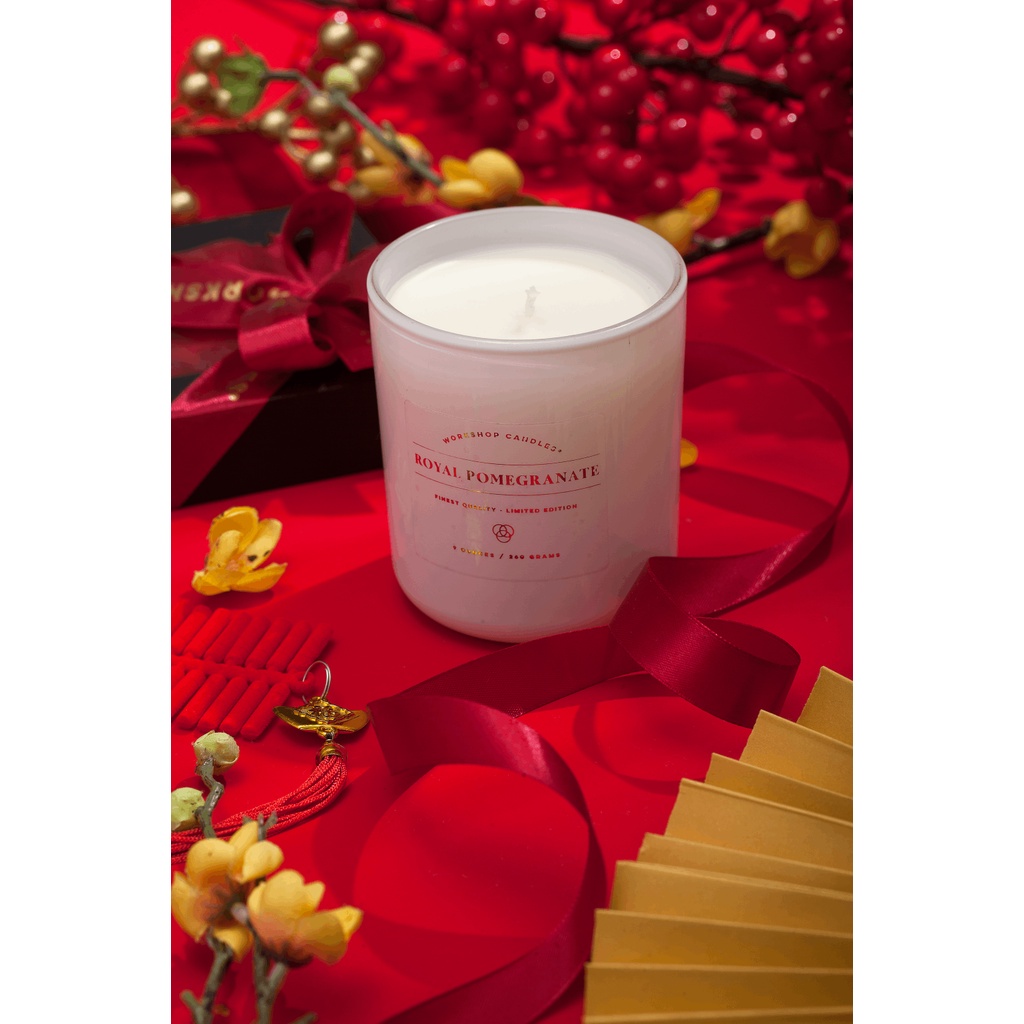 Nến thơm cao cấp Royal Pomegranate Workshop Candles H&amp;H Home 260gr hương tươi mát quyến rũ