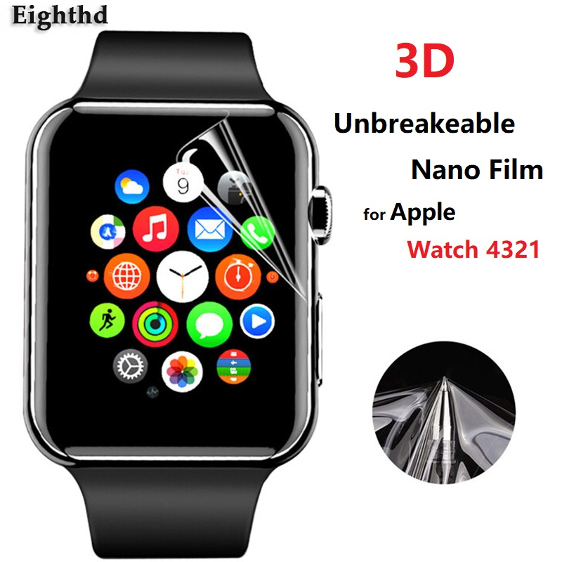 Miếng dán 3D trong suốt bảo vệ màn hình đồng hồ Apple Watch 44mm 40mm 42mm 38mm cho Series SE 6 5 4 3 2 1