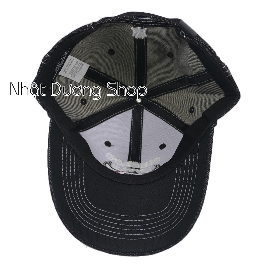 Nón kết thêu con trâu Chicago Bull - Đen chất liệu vải mềm mượt, kiểu dáng thời trang cá tính, có khóa tăng giảm size