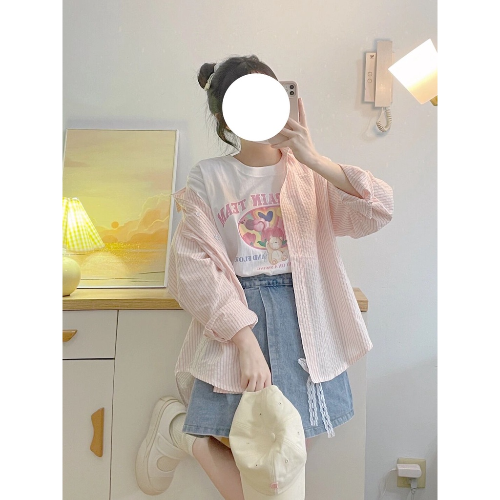 Chân váy jean XIAOZHAINV dáng chữ A lưng cao xếp ly thời trang Hàn Quốc cho nữ