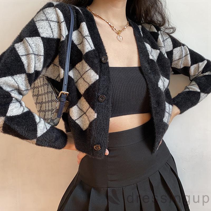 Áo Khoác Dệt Kim Tay Dài Cổ Chữ V Thời Trang Mùa Thu Cho Nữ | BigBuy360 - bigbuy360.vn