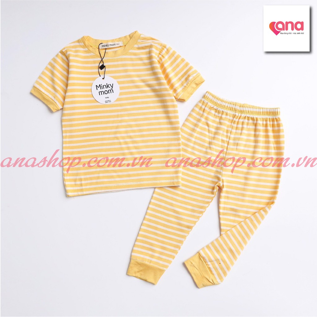 Bộ Áo Cộc Tay Ngắn Quần Dài Cho Bé [Trợ Giá] Quần Áo Cho Bé Trai gái Kiểu Dáng ALIBABA KẺ NGANG Minky Mom thun lạnh