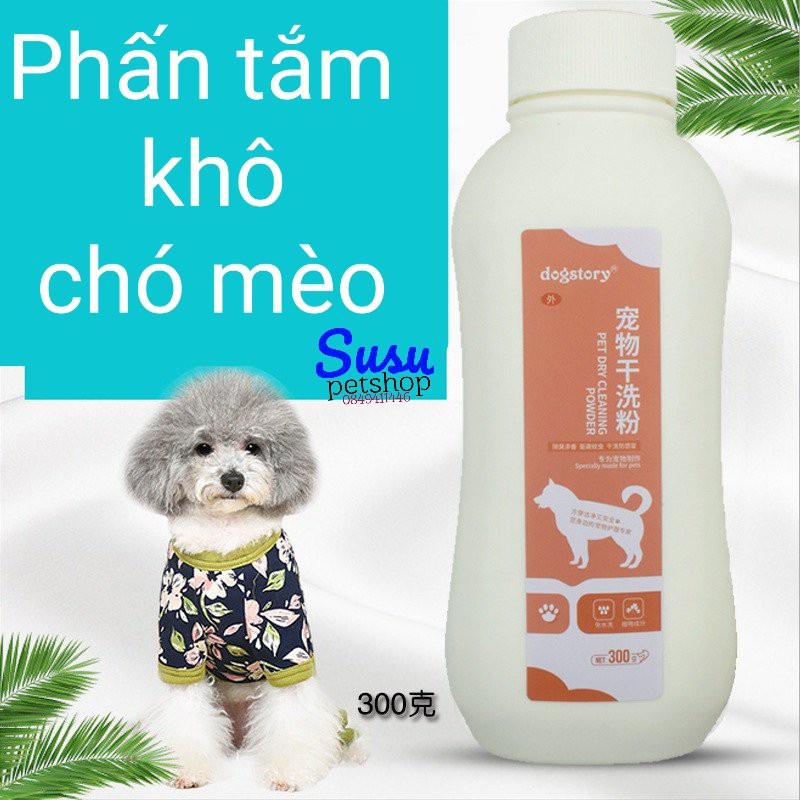 Phấn tắm khô khử mùi chống ngứa cho chó mèo