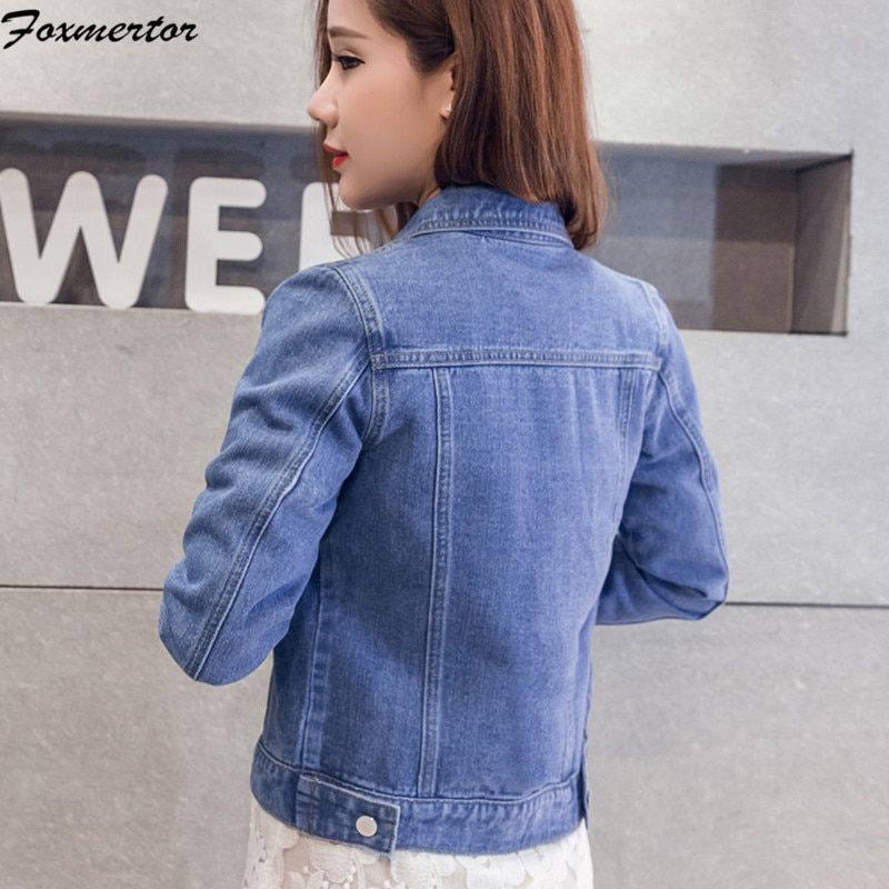 Áo Khoác Denim Tay Dài Dáng Ôm Màu Sắc Ngọt Ngào Thời Trang Mùa Xuân