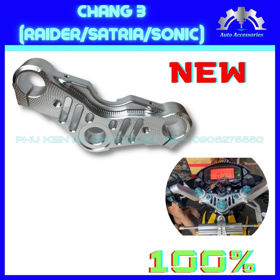 Chảng 3 Raider Satria Sonic, Nhôm CNC nguyên Khối - Cứng Cáp chắc chắn, đường nét sắc xảo