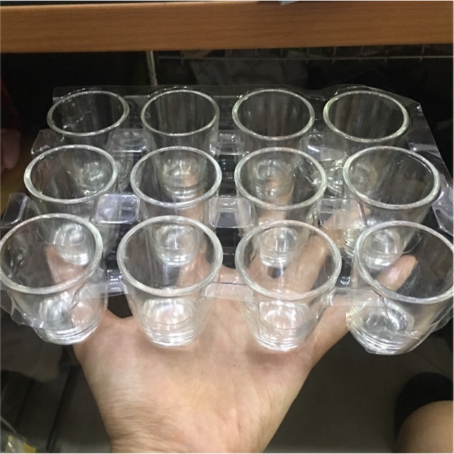 Bộ ly rượu 12c dáng bầu; thẳng thuỷ tinh