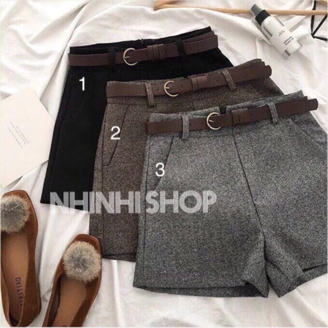 Quần short dạ kèm đai, Quần short cạp cao KS1719 - NhiNhi Shop | BigBuy360 - bigbuy360.vn