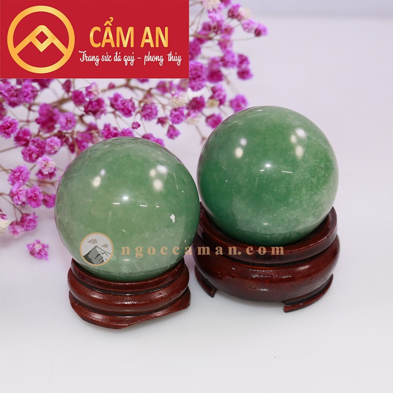 Cặp 02 Viên Bi Lăn Tay Đá Tự Nhiên màu xanh (Aventurine) - Sản phẩm vật lý trị liệu