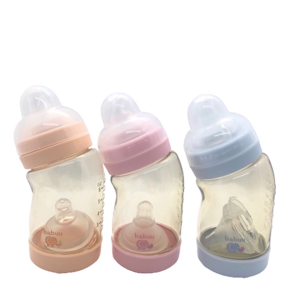 Bình sữa cổ nghiêng Babuu Nhật 180ml
