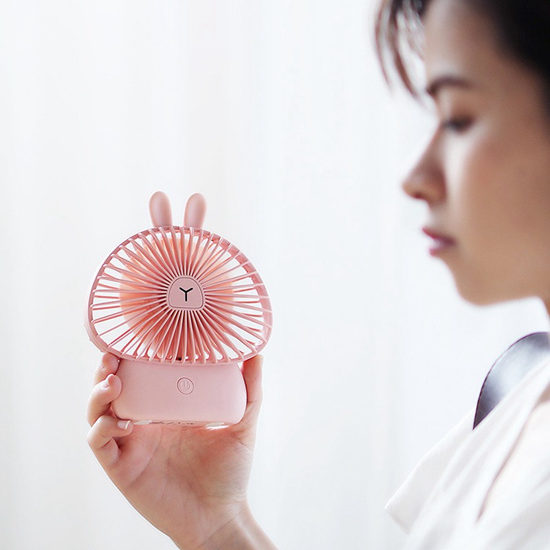 Quạt mini cầm tay kiểu dáng hoạt hình xinh xắn dễ thương