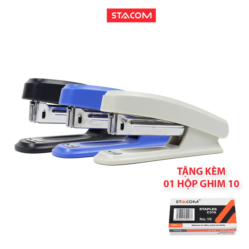 Bấm kim số 10 bấm được 12 tờ STACOM/C112A tặng kèm 1 hộp kim số 10 C310