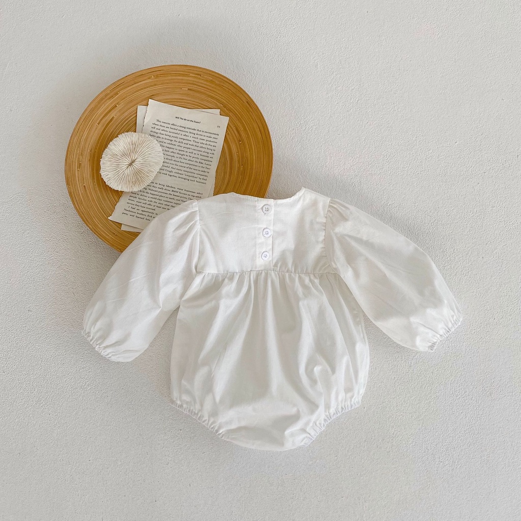 Áo Khoác cotton Cổ Tròn Tay Phồng Thêu Hoa Thời Trang Mùa Thu Cho Bé Gái