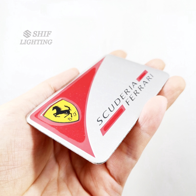 Miếng dán logo xe hơi ferrari bằng nhôm