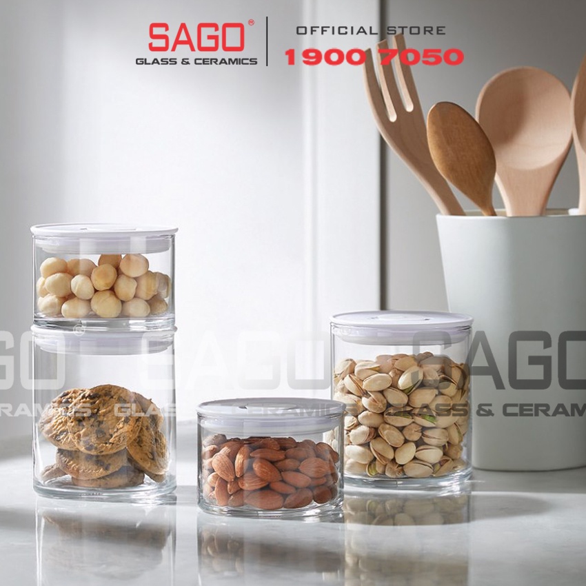 Hũ Gia Vị Thủy Tinh Ocean norma Jar With Lid 385ml , 685ml | Nhập khẩu Thái Lan