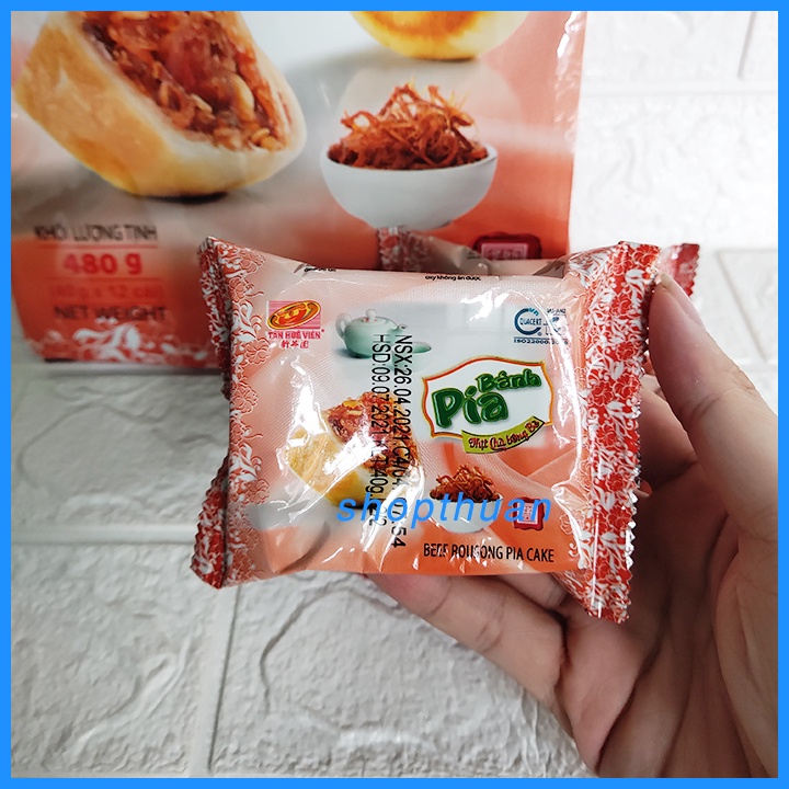 Bánh pía thịt chà bông bò Tân Huê Viên 480g (12 cái)