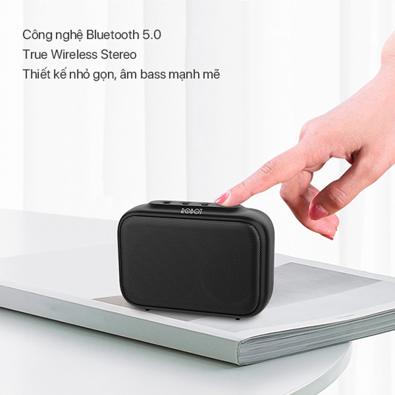Loa Bluetooth mini Robot RB100 âm bass cực đỉnh Bluetooth 5.0 kết nối nhanh, công suất 3W, thiết kế gọn nhẹ dễ mang theo