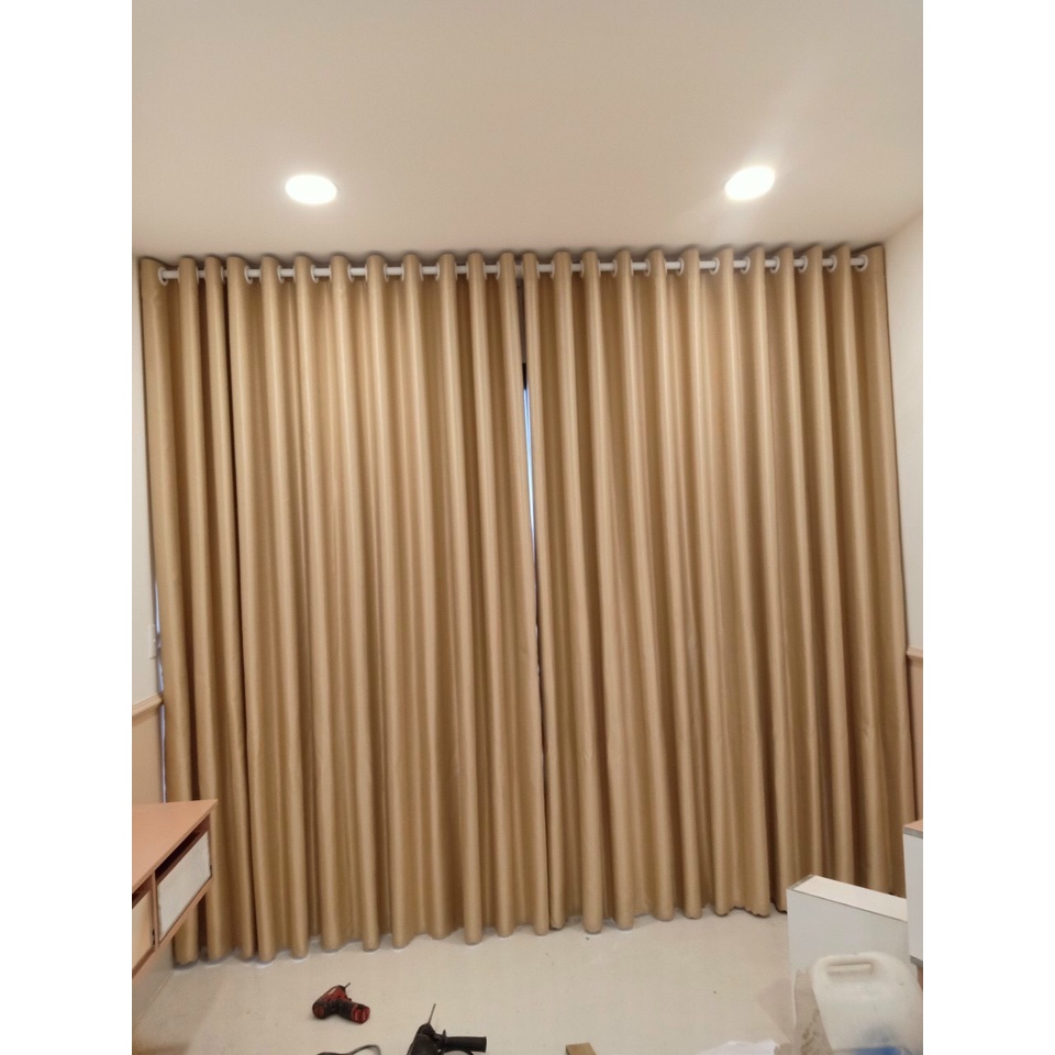 RÈM CHUNG CƯ MÀU VÀNG NHẠT -RÈM CỬA PHÒNG KHÁCH PHÒNG NGỦ 3mx2m6 CHỐNG NẮNG 95% VẢI GẤM DỆT