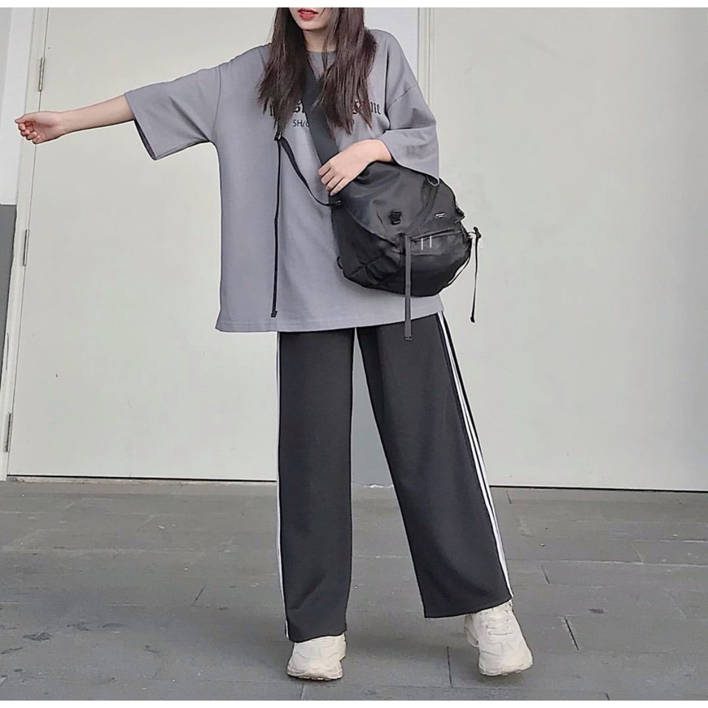 Quần ống rộng 🔺FREESHIP🔺 Quần Ống Rộng 2 Line Unisex Nam nữ [quần nữ giá rẻ] | BigBuy360 - bigbuy360.vn
