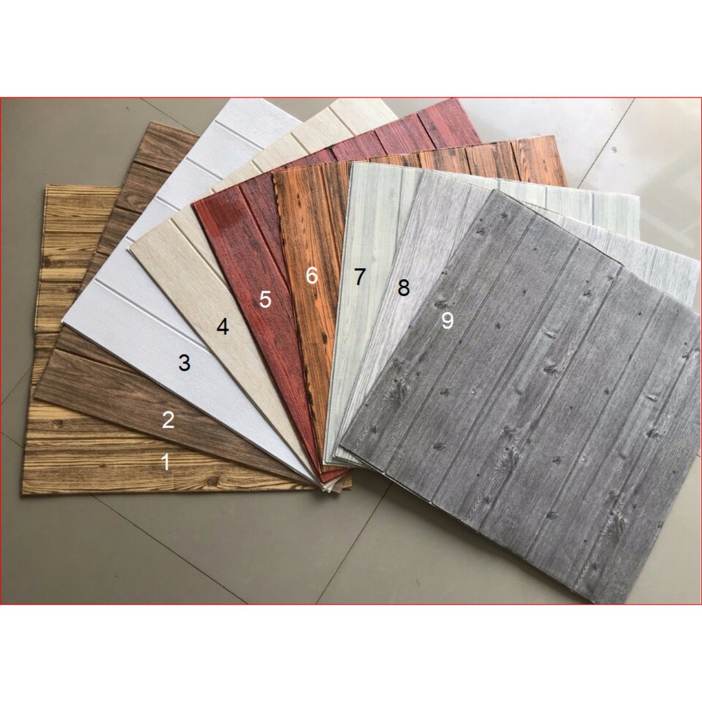 Siêu Rẻ_Xốp dán tường 3D giả gỗ (nhiều màu)