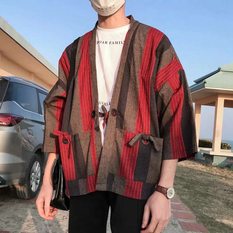 Áo khoác nam phong cách Kimono Nhật Bản