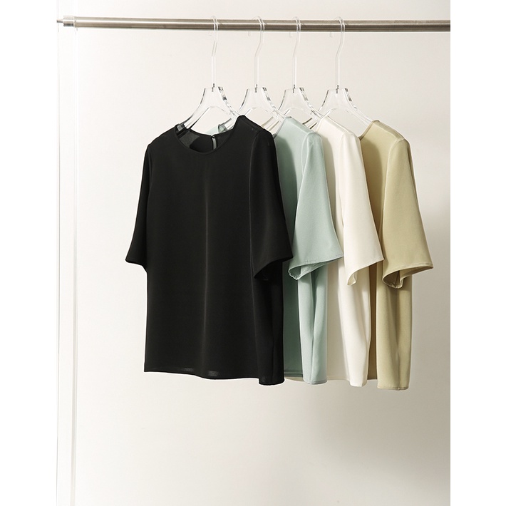 Syc Đa Năng581653Mg Áo Thun Lụa Crepe Thẳng Co Giãn Nhẹ Nhàng Mùa Hè Ý HC