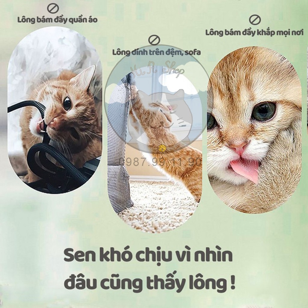 (GIÁ SỈ)Cây Lăn Lông Chó Mèo Cây Lăn Tĩnh Điện Hút Lông Thú Cưng Làm Sạch Giường Chăn Đệm Hình Tai Mèo