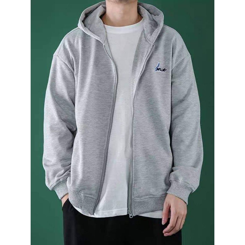 Áo khoác nỉ ngoại hoodie BASIC form rộng khóa kéo tròn áo nỉ nam nữ Unisex