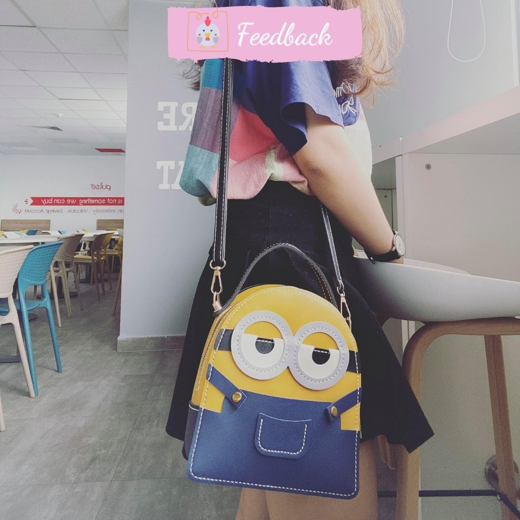 Túi handmade, Túi tự làm Balo Minions đáng yêu đầy đủ phụ kiện có video hướng dẫn Kawaii_Handmade