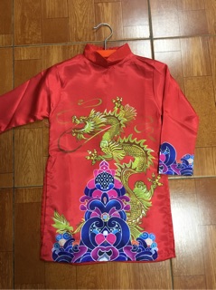 Combo 2 áo dài bé trai + 3 mấn đội đầu