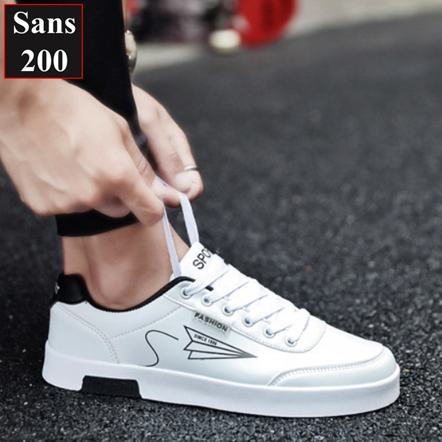 Giày sneaker nam trắng Sans200 giầy thể thao sneakers fullbox sport fashion basic đẹp năng động trẻ trung hàn quốc