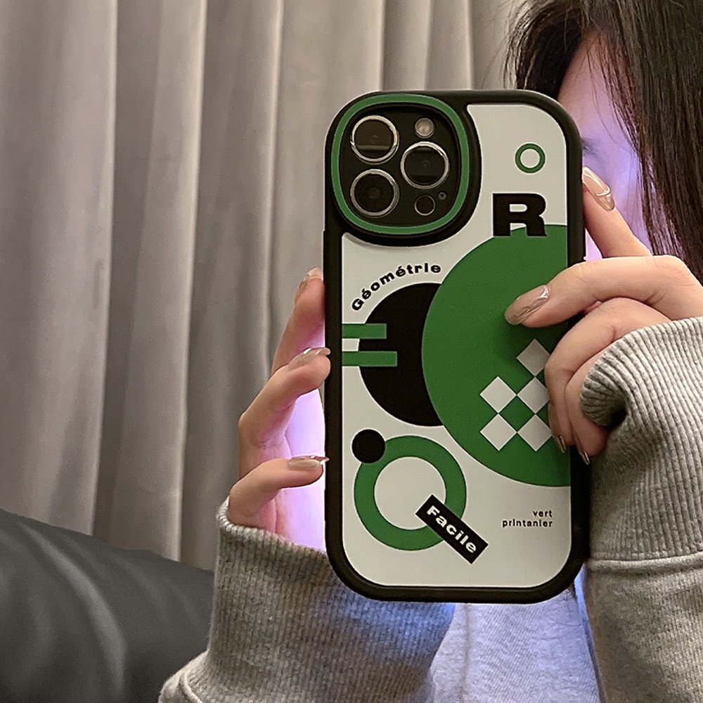 Ốp Điện Thoại TPU Mềm Chống Sốc Họa Tiết Hình Học Có Vòng Đeo Tay Cho iPhone 11 12 13 Pro max mini XS max xr 7 8 se2020 plus