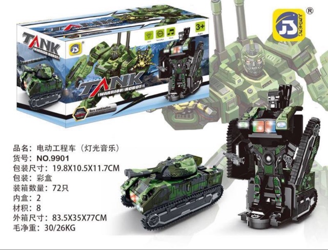 Đồ chơi xe tăng biến hình robot có đèn và âm thanh cực đẹp