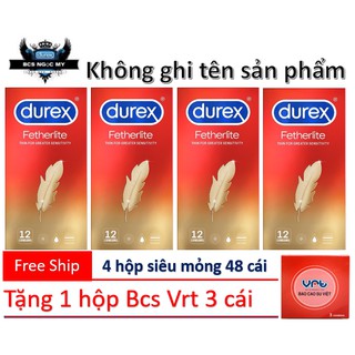 Combo 4 Hộp 48 Cái Bao Cao Su SIÊU MỎNG Durex Fetherlite