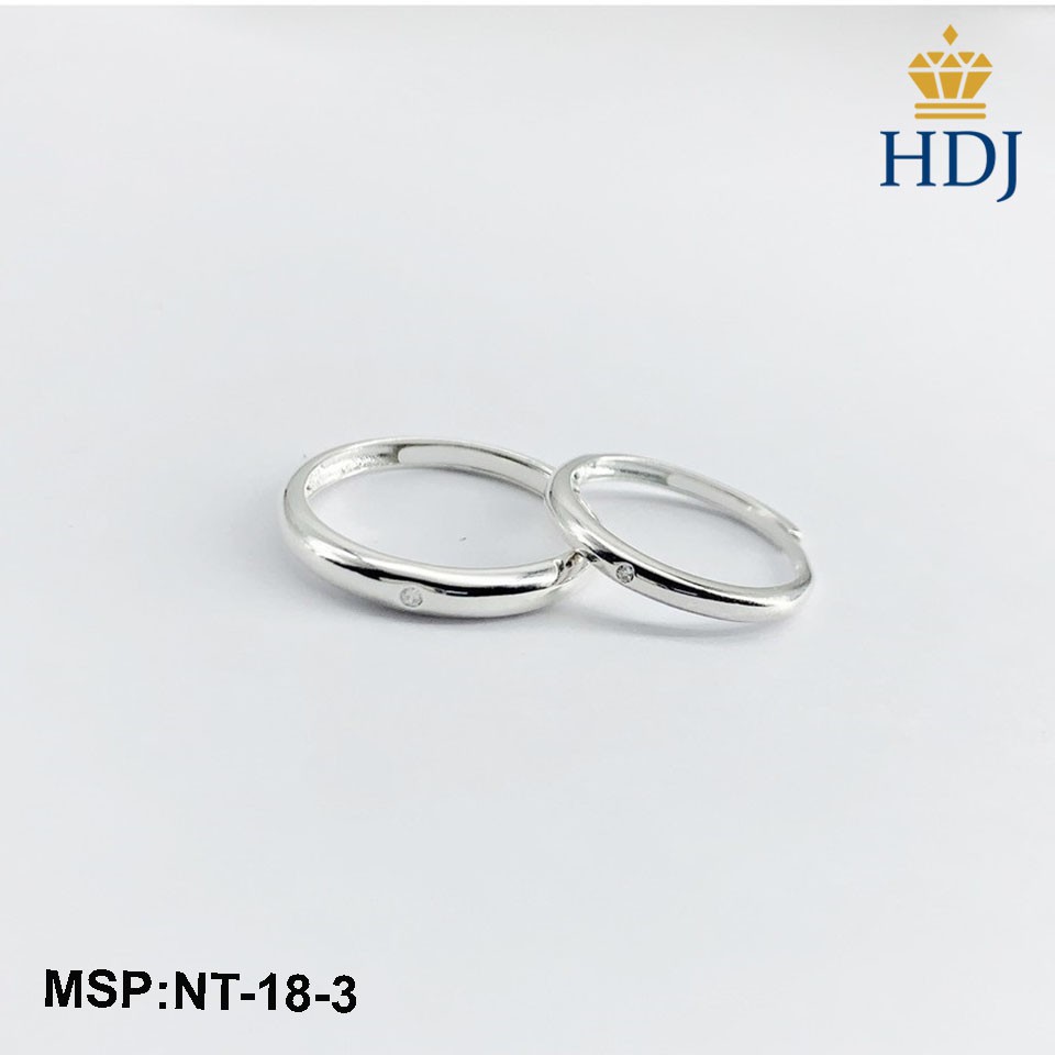 Nhẫn bạc đôi Freesize Biểu Tượng Tình Yêu thuần khiết sang trọng trang sức cao cấp HDJ mã NT-18-3