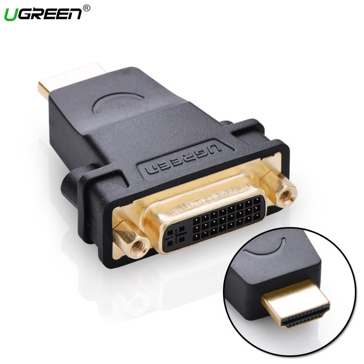 Đầu chuyển đổi HDMI (M) - DVI 24+1 (F) Ugreen 20123 hỗ trợ 2 chiều cao cấp