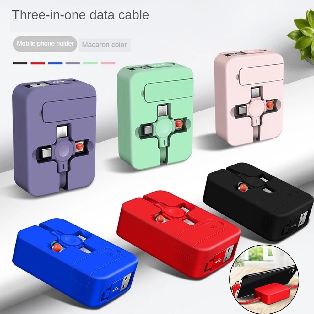 Iphone Dây Cáp Sạc Nhanh Kéo Rút 3 Loai Đầu Sạc Nhỏ Gọn Sạc Siêu NhanhCho TYPE-C / Micro