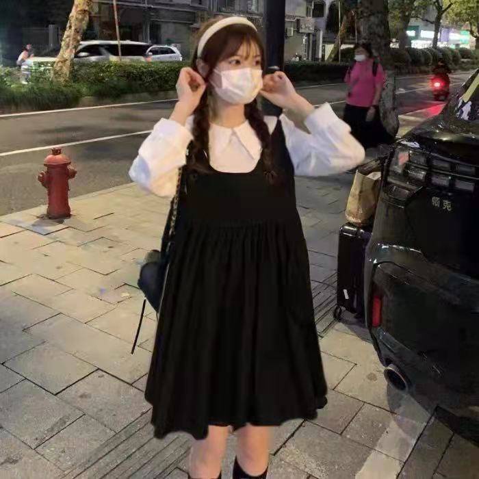 Váy babydoll Set Áo Tay Phồng Ngắn + Chân Váy Chữ A Phong Cách Hàn Quốc Thời Trang Mùa Hè 2022 Mới Cho Nữ