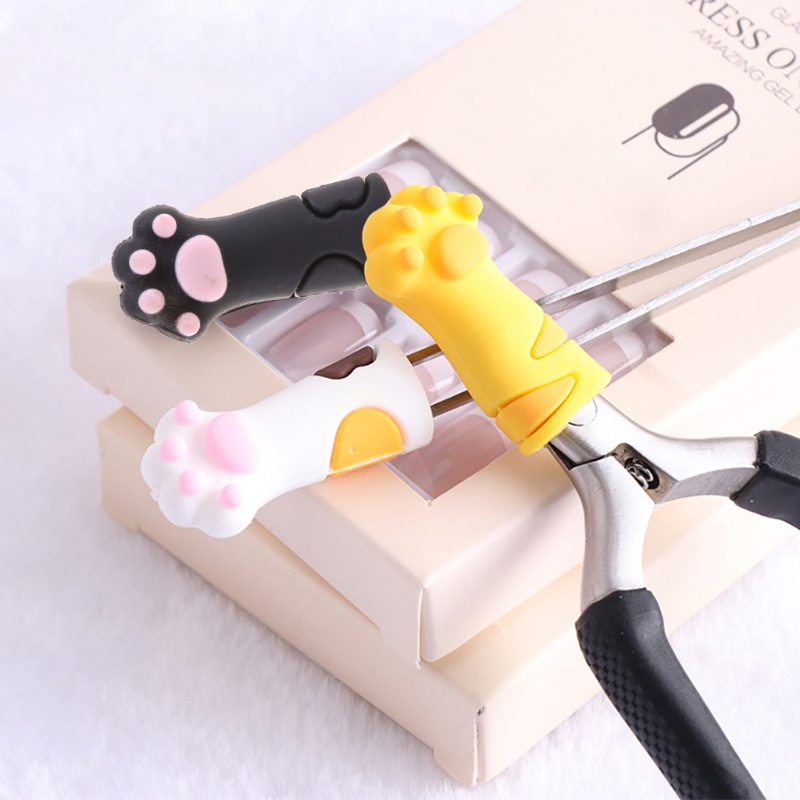 Nhíp Silicone Hình Dấu Chân Mèo Bảo Vệ Móng Tay