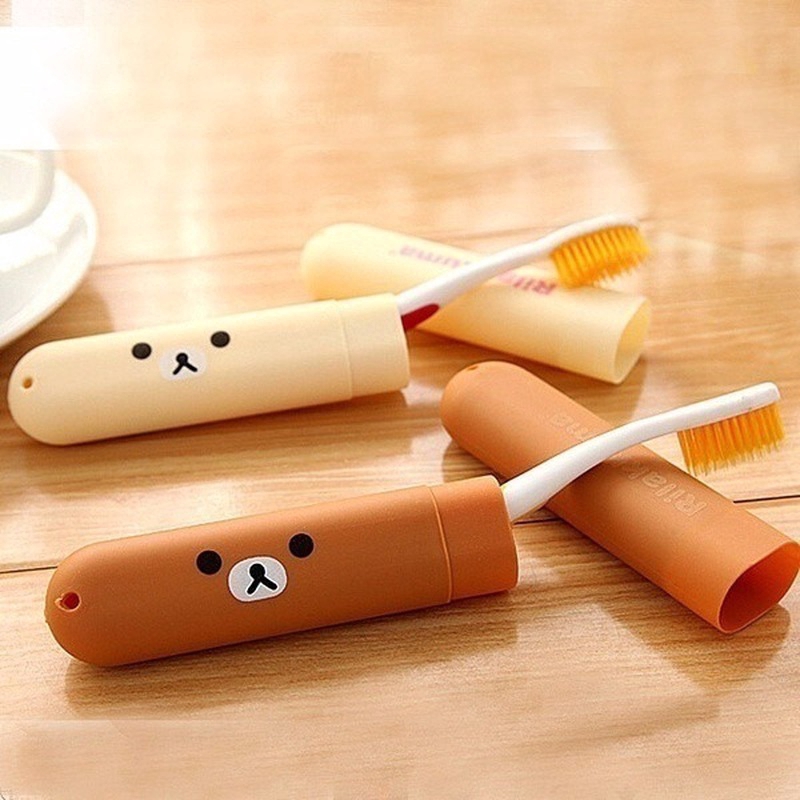 Hộp đựng bàn chải đánh răng hình gấu dễ thương màu sắc ngẫu nhiên