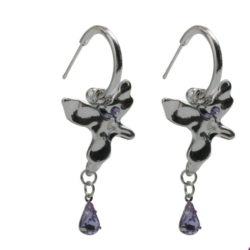 Khuyên Tai Thả Hình Bướm Phong Cách retro Hàn Quốc Thiết Kế Mới Cao Cấp